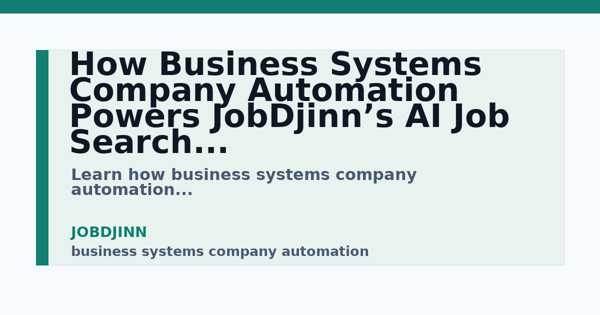 business systems company automation guide for JobDjinn