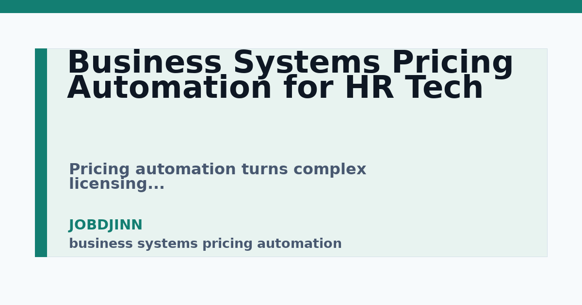 business systems pricing automation guide for JobDjinn