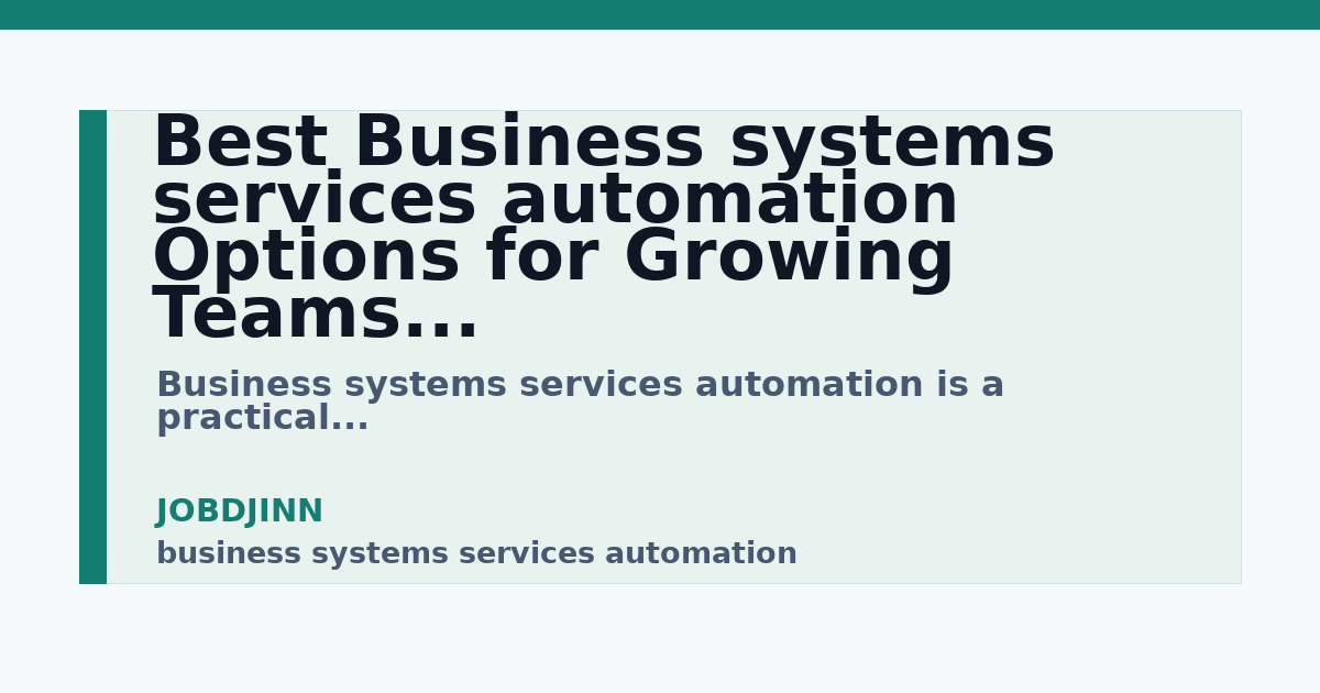 business systems services automation guide for JobDjinn