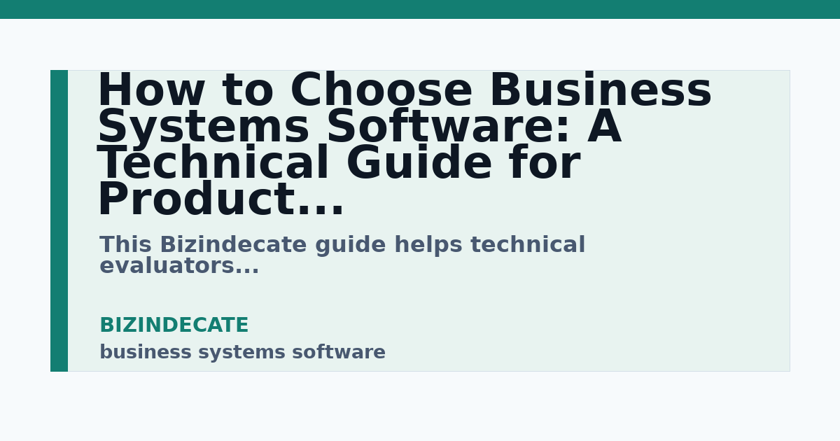 business systems software guide for Bizindecate
