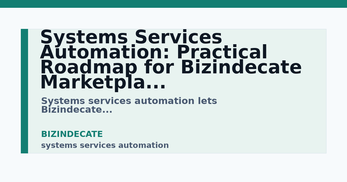 systems services automation guide for Bizindecate